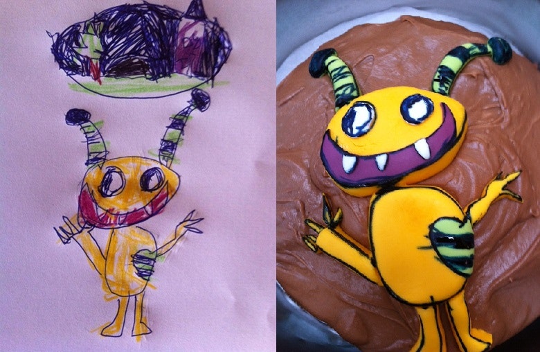 Henry Hugglemonster Cake Sketch Brown Bag Labs