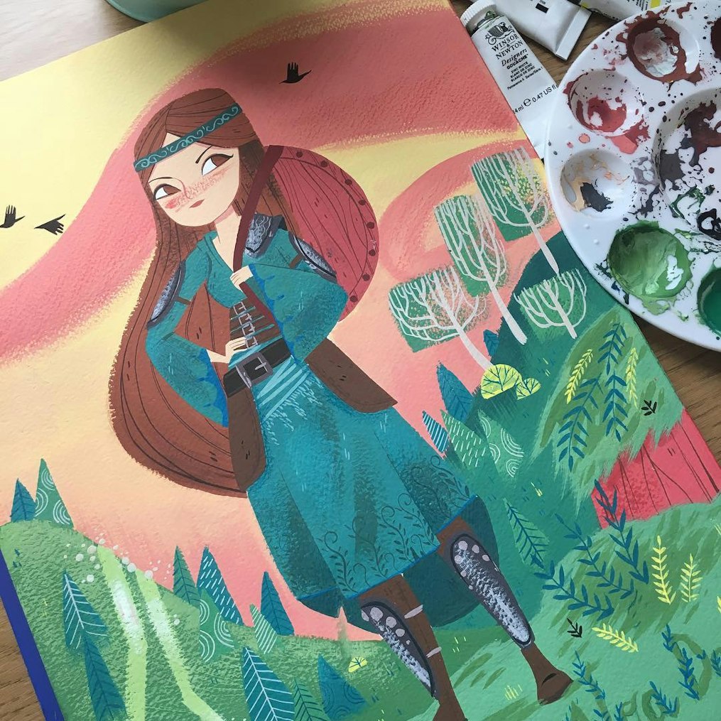 Gouache Illustration Sketch Brown Bag Labs