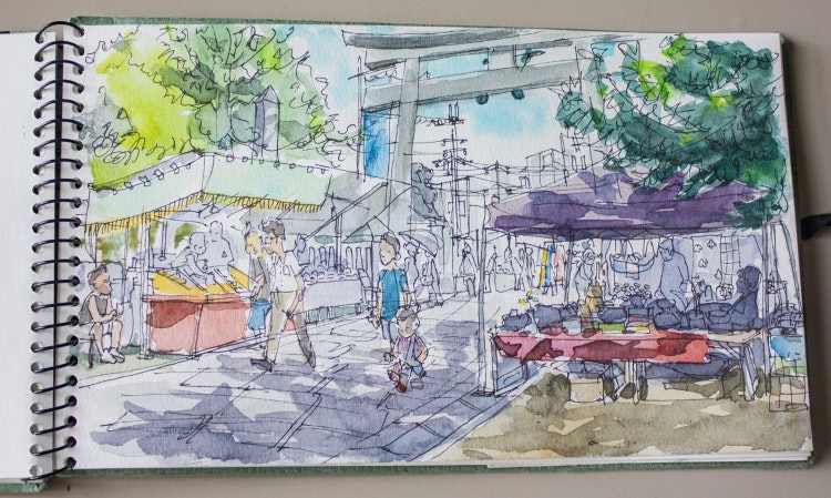 'Outdoor Market in Kyoto' by Olly Blake