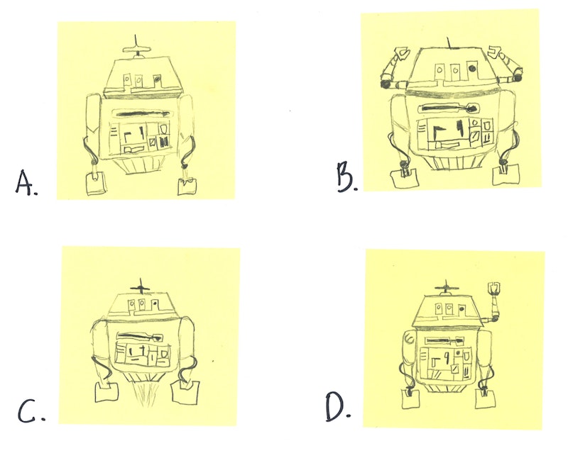 Chopper sketches by Development Coordinator Jessica Tsou